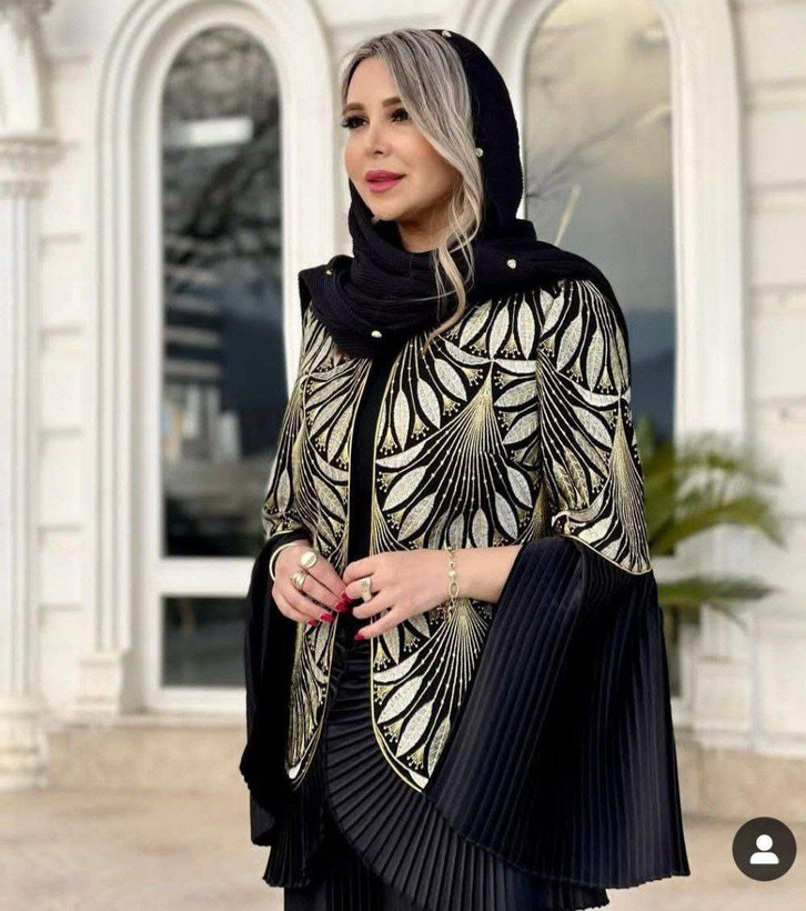 کت مانتویی مدل حورناز جنس پلیسه و تافته لمه دار