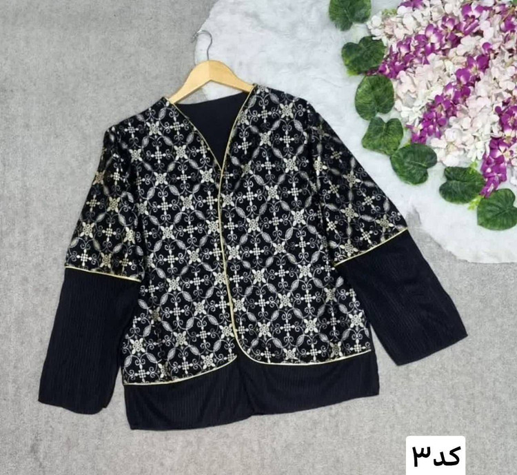 کت مانتویی مدل حورناز جنس پلیسه و تافته لمه دار