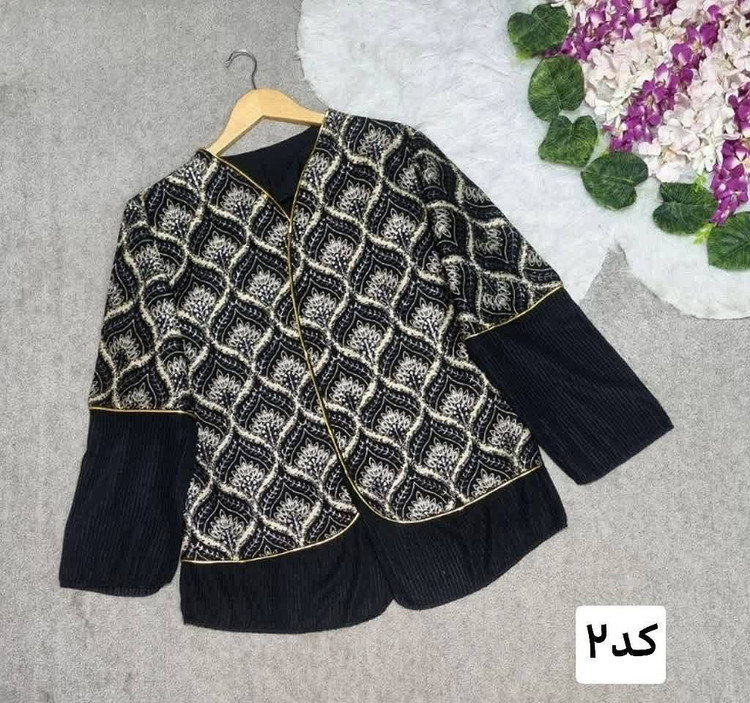 کت مانتویی مدل حورناز جنس پلیسه و تافته لمه دار