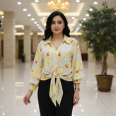 شومیز گره ای جنس رویال میله ای