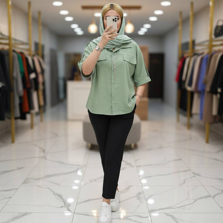 شومیز نادیا جنس کراش پلیسه ای
