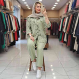 ست مانتو شلوار گازوئیلی جنس شانتون