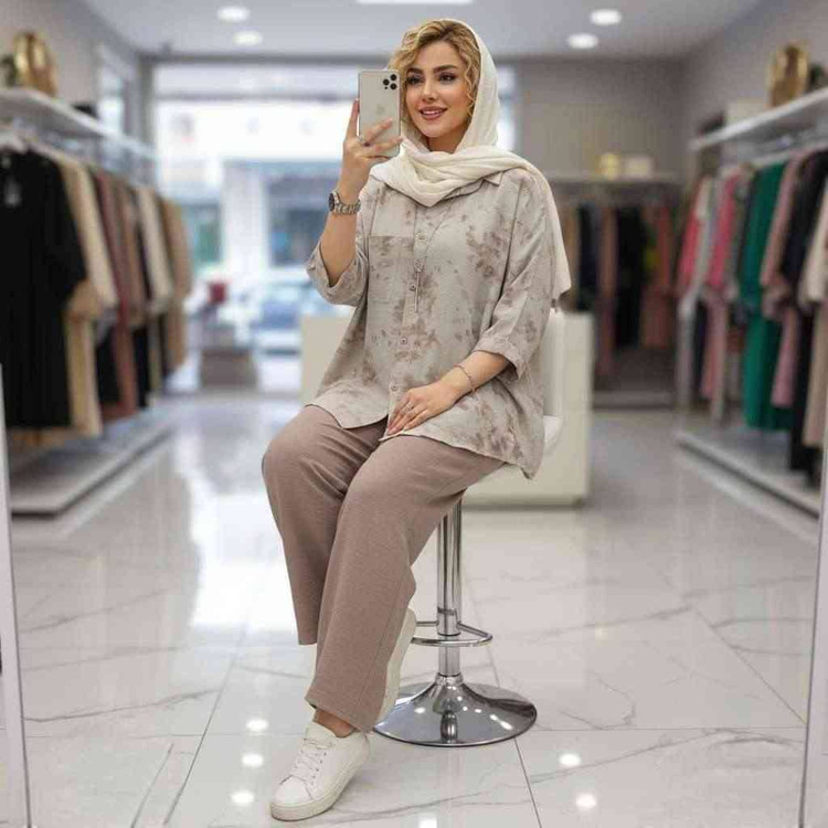 ست مانتو شلوار گازوئیلی جنس شانتون