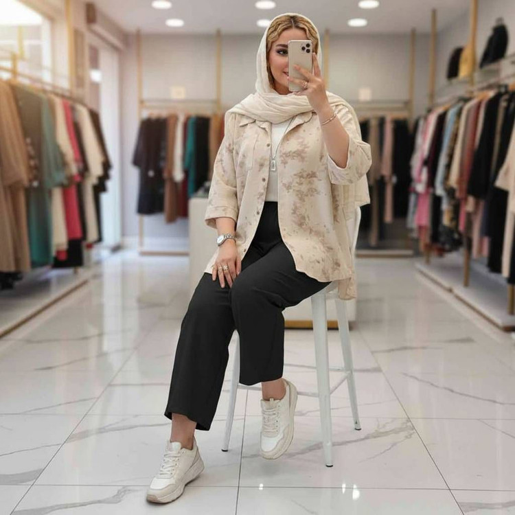 ست مانتو شلوار گازوئیلی جنس شانتون