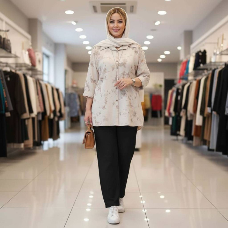 ست مانتو شلوار گازوئیلی جنس شانتون