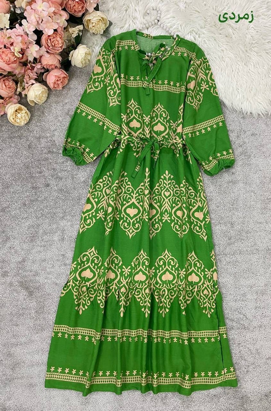 پیراهن ساحلی جنس نخی صابونی