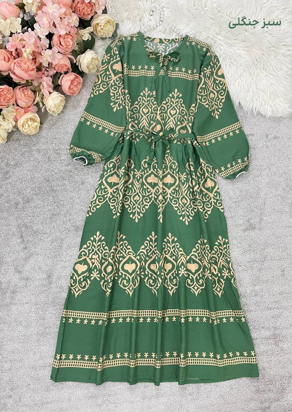 پیراهن ساحلی جنس نخی صابونی