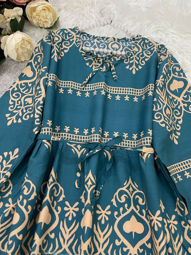 پیراهن ساحلی جنس نخی صابونی