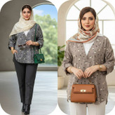 شومیز گل گچی جلوبسته جنس کراش نرم و لطیف