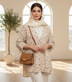 شومیز گل گچی جلوبسته جنس کراش نرم و لطیف