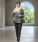 شومیز گل گچی جلوبسته جنس کراش نرم و لطیف