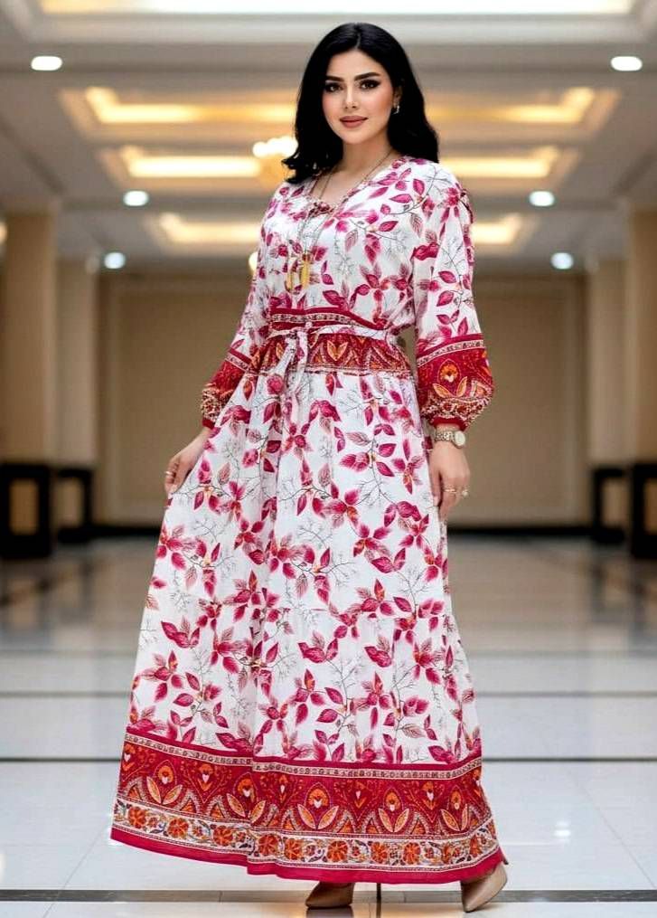 پیراهن ماکسی جنس پارچه تمام نخ درجه یک