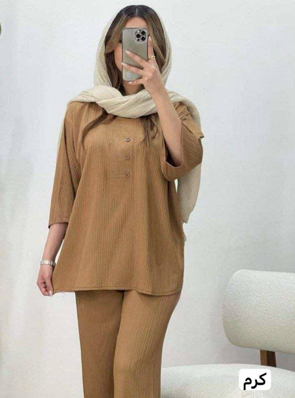 ست تونیک شلوار سه دکمه مراکشی