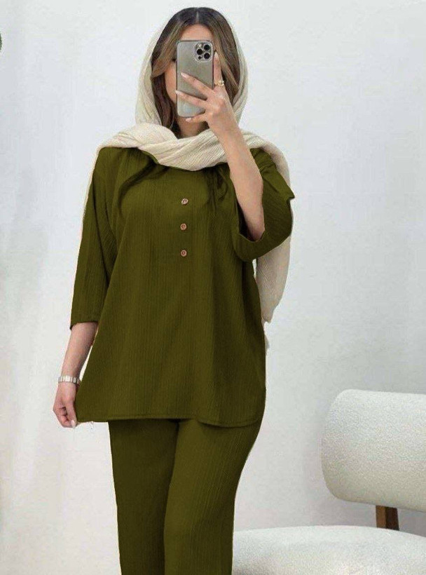 ست تونیک شلوار سه دکمه مراکشی