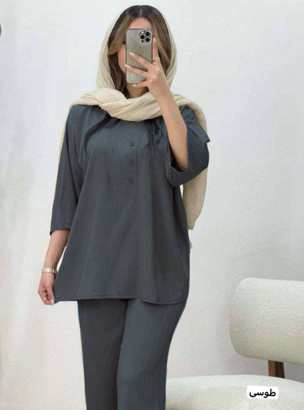 ست تونیک شلوار سه دکمه مراکشی