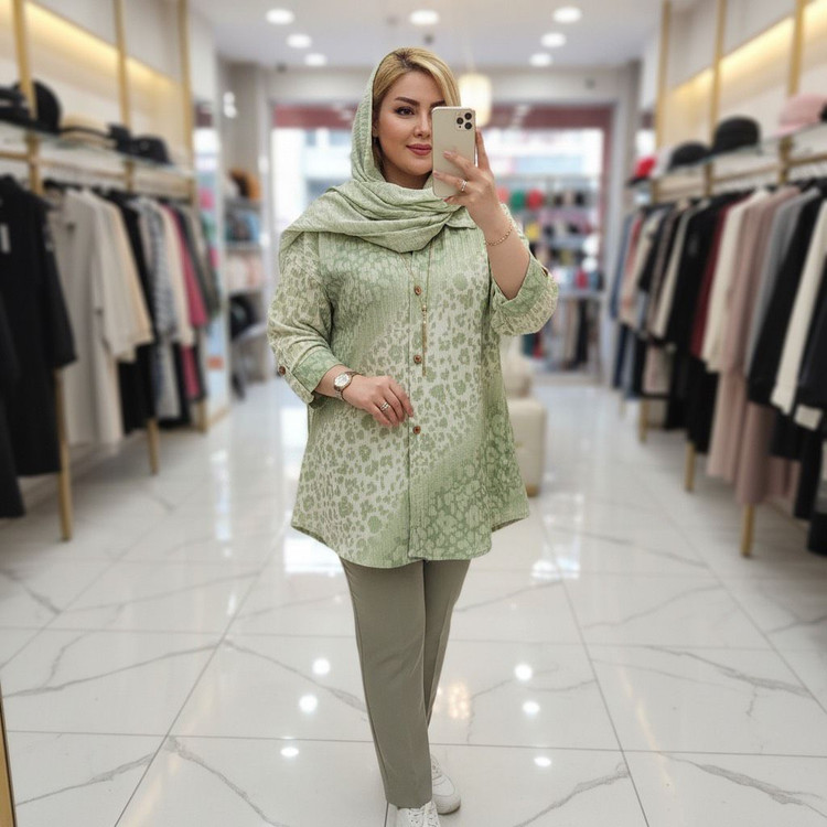 شومیز پلنگی جنس کراش چاپی
