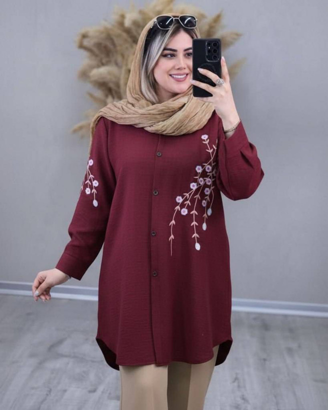 شومیز مانتویی آرتینا جنس شانتون