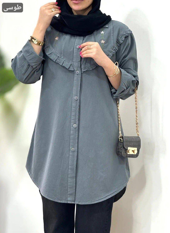 مانتو تارا الیاف درسا روشنا گلدوزی شده