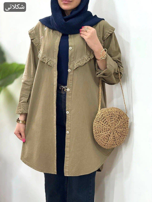 مانتو تارا الیاف درسا روشنا گلدوزی شده