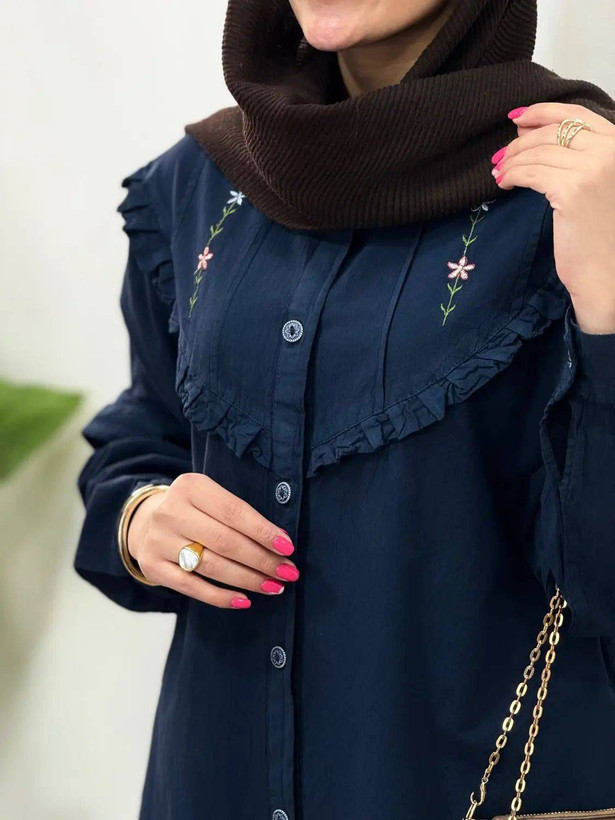 مانتو تارا الیاف درسا روشنا گلدوزی شده