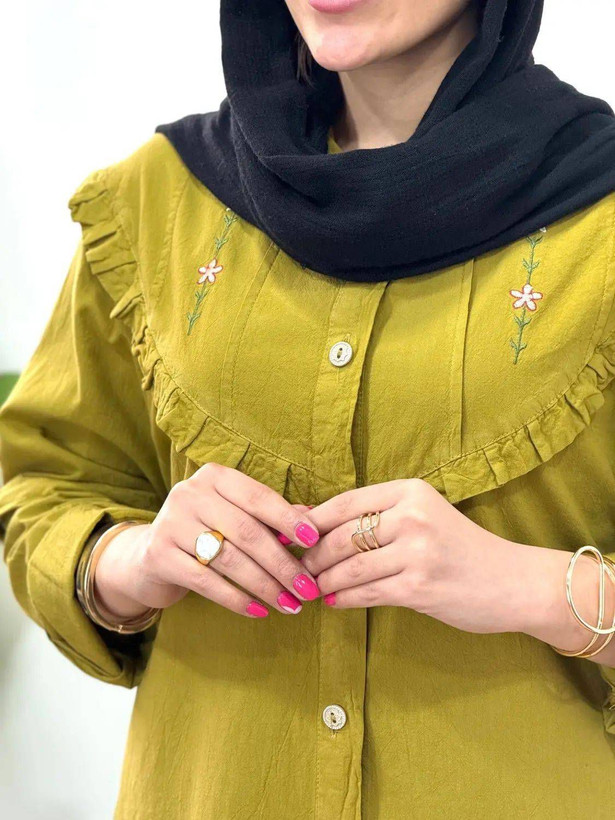 مانتو تارا الیاف درسا روشنا گلدوزی شده