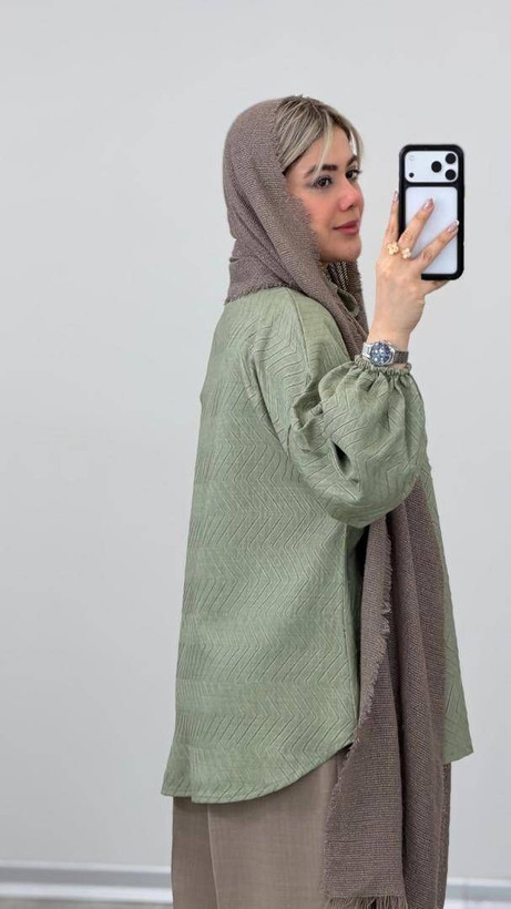 شومیز مانتویی پیچک جنس صوفیا اعلا