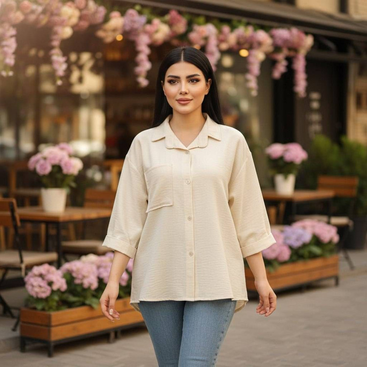 شومیز باکسی رویا جنس شانتون دیپلمات درجه یک