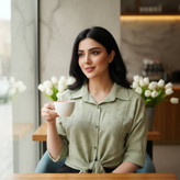 شومیز گره ای پاپیون جنس ینزی وارداتی درجه یک