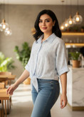 شومیز گره ای پاپیون جنس ینزی وارداتی درجه یک