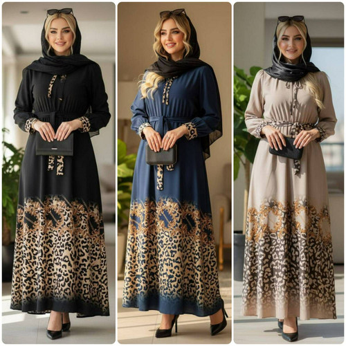 پیراهن ساحلی کمربنددار زنجیری جنس بوگاتی