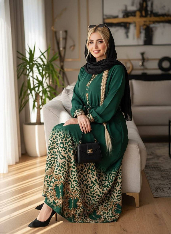 پیراهن ساحلی کمربنددار زنجیری جنس بوگاتی