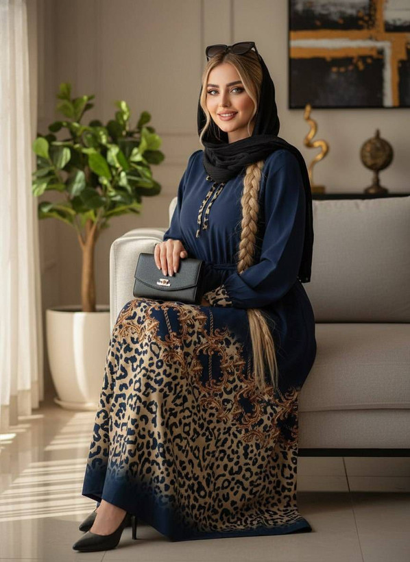 پیراهن ساحلی کمربنددار زنجیری جنس بوگاتی