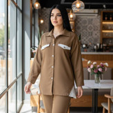 ست مانتو شلوار شیدا جنس کتان کش درجه یک