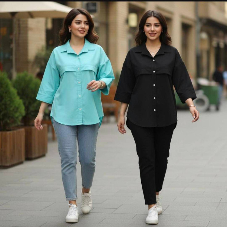 شومیز باکسی جنس داکرون گرم بالا و درجه یک