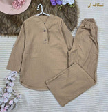 ست مانتو شلوار بغل دکمه جنس کراش آیوا اعلا