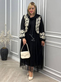 ست سه تیکه کت و دامن و شال روناک