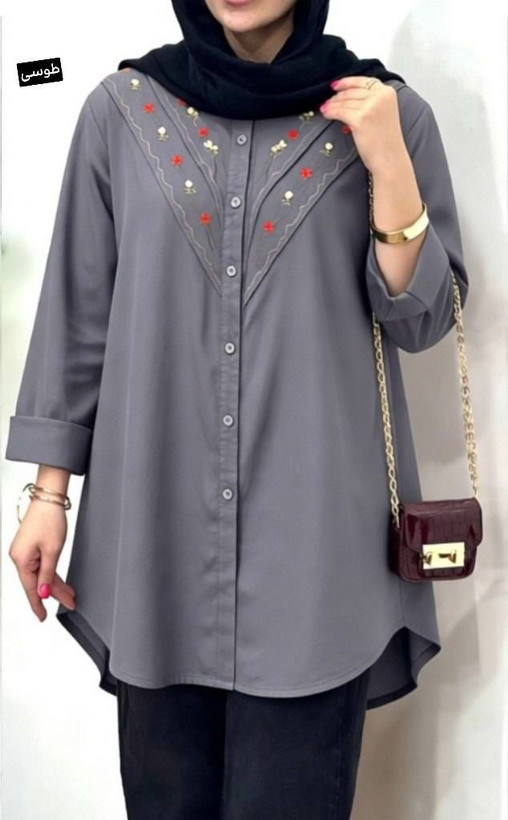 مانتو تارا الیاف درسا روشنا گلدوزی شده