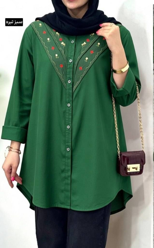 مانتو تارا الیاف درسا روشنا گلدوزی شده