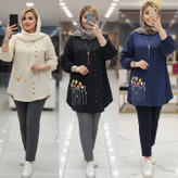 تونیک جلودکمه جنس شانتون