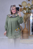 تونیک جلودکمه جنس شانتون