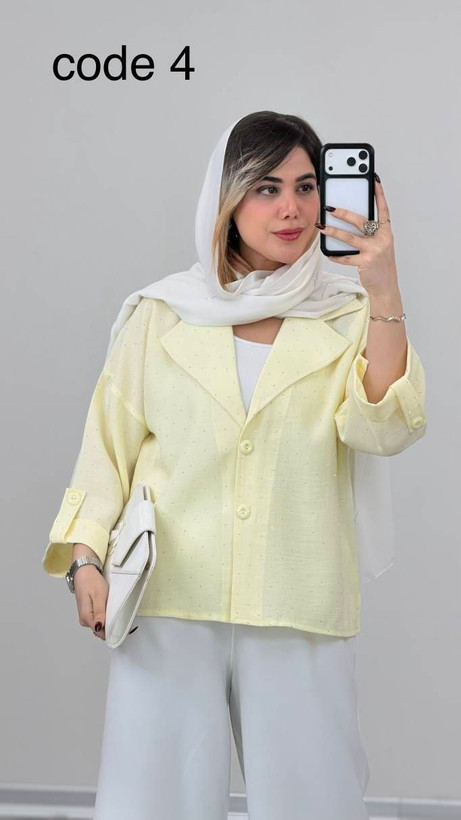 کت باکسی نگین دار روژین