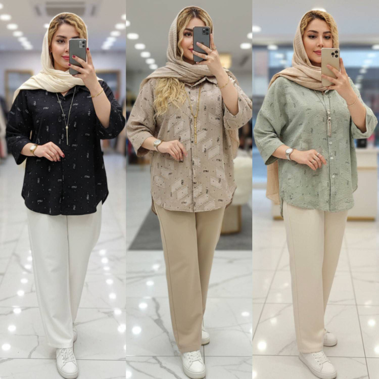 شومیز پانچی miu جنس کسمه چاپی