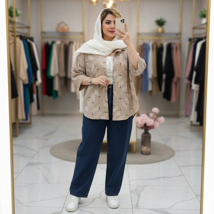 شومیز پانچی miu جنس کسمه چاپی