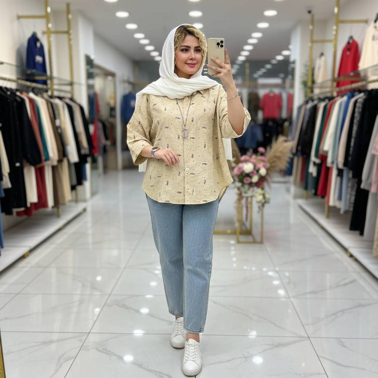 شومیز پانچی miu جنس کسمه چاپی