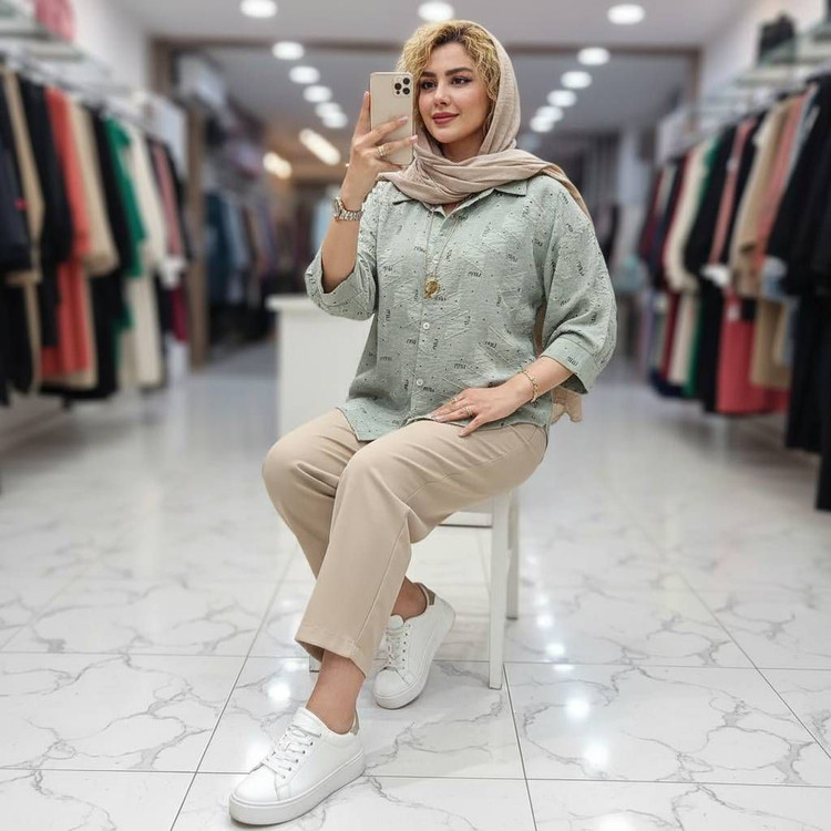شومیز پانچی miu جنس کسمه چاپی
