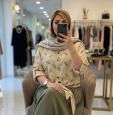 شومیز گره ای برگی جنس شانتون