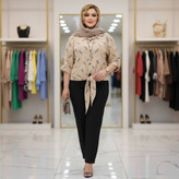 شومیز گره ای برگی جنس شانتون