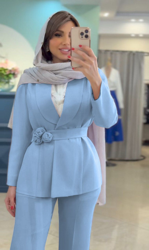 کت شلوار گل رز جنس مازراتی