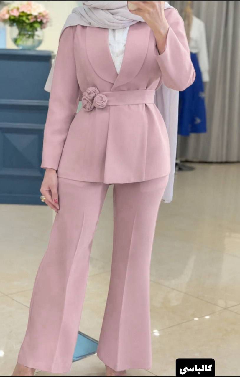 کت شلوار گل رز جنس مازراتی