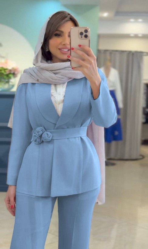 کت شلوار گل رز جنس مازراتی